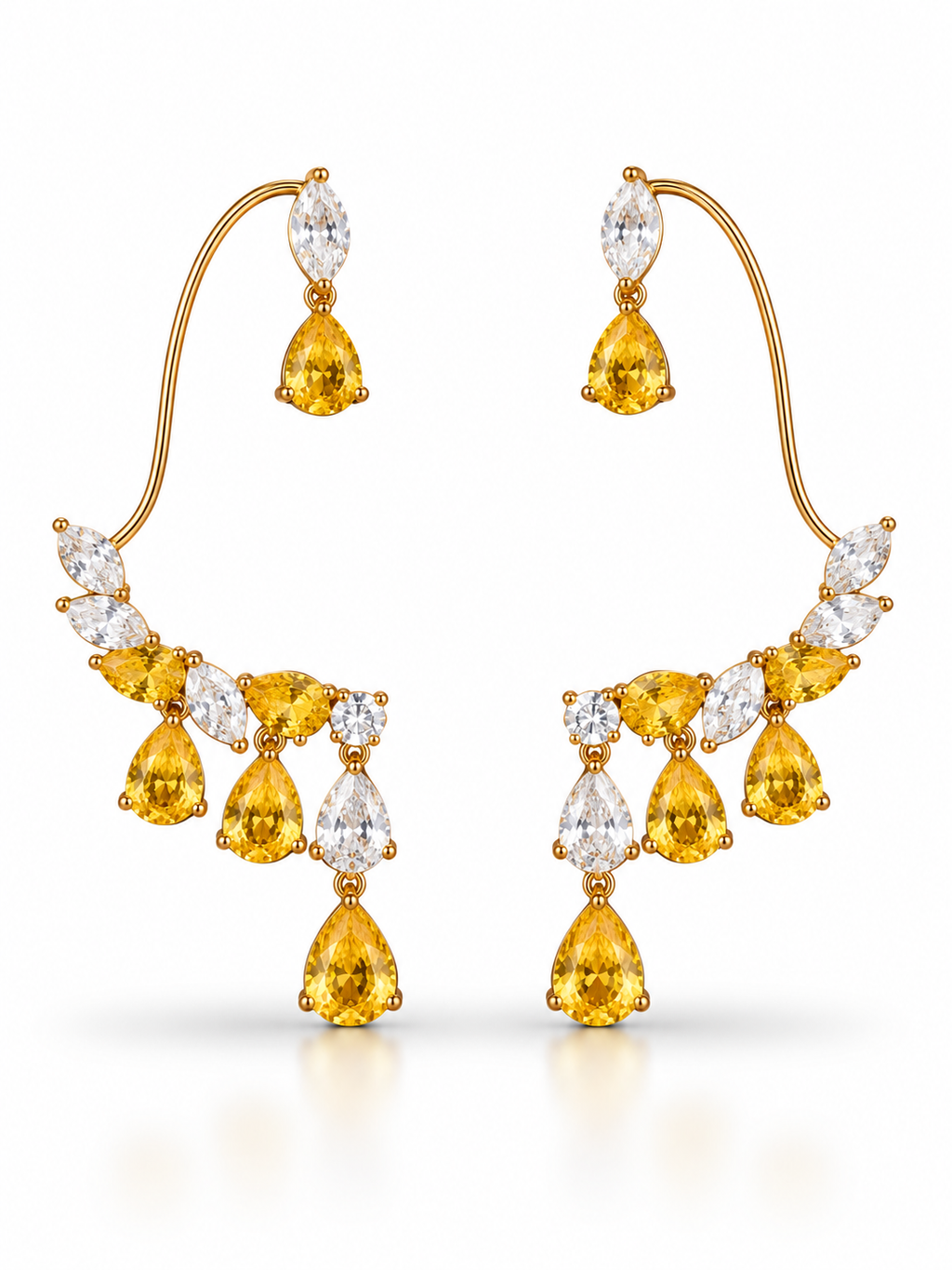 Gold Leaf Teardrop Earcuffs