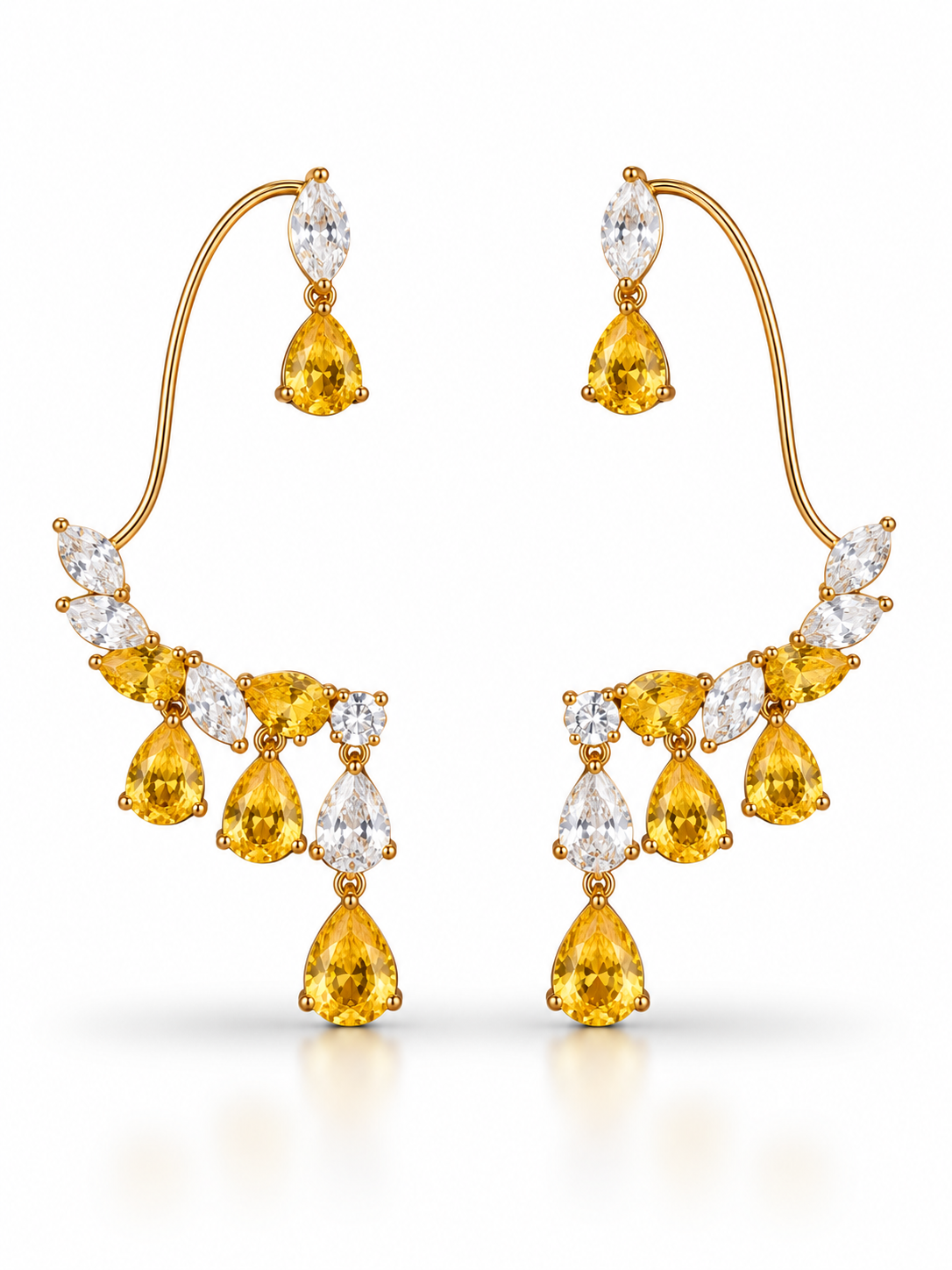 Gold Leaf Teardrop Earcuffs