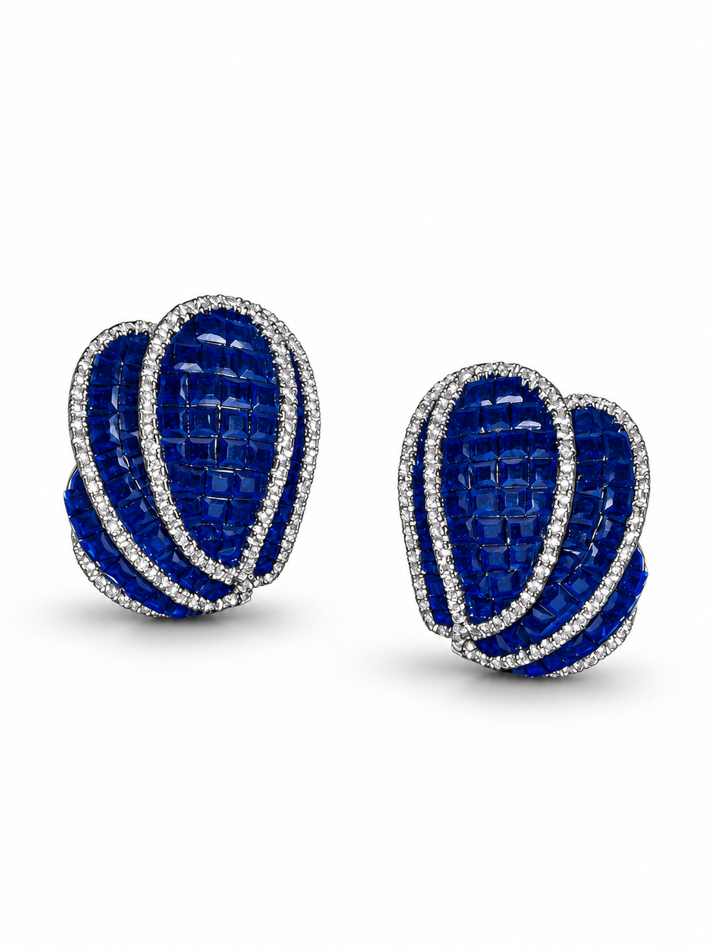 Sapphire Blue Mosaic Statement Stud