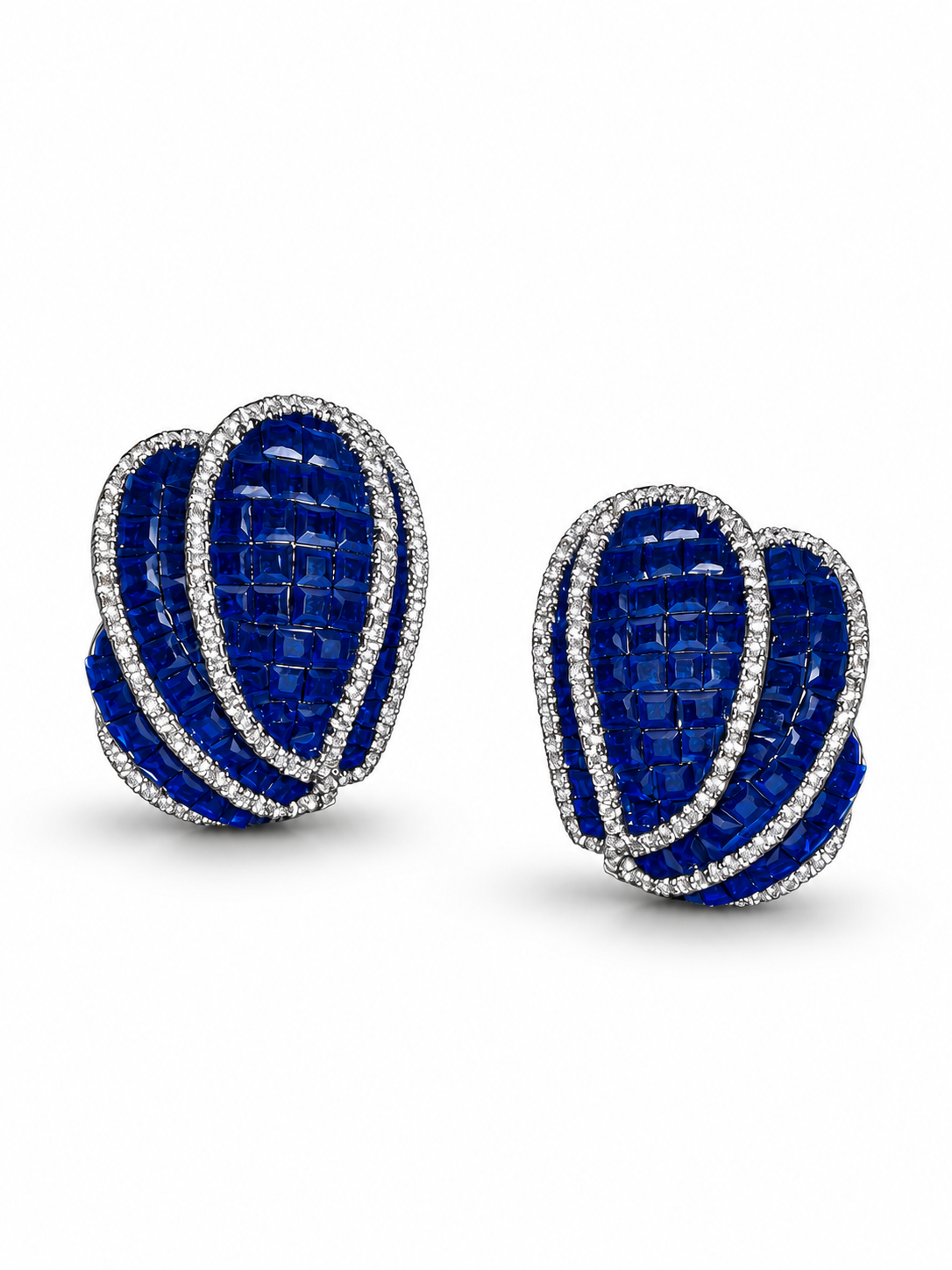 Sapphire Blue Mosaic Statement Stud