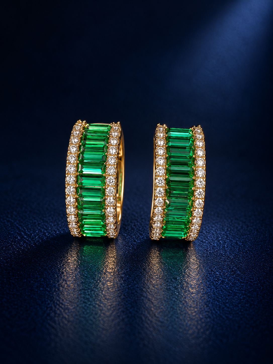 Baguette Pavé Hoop Earrings