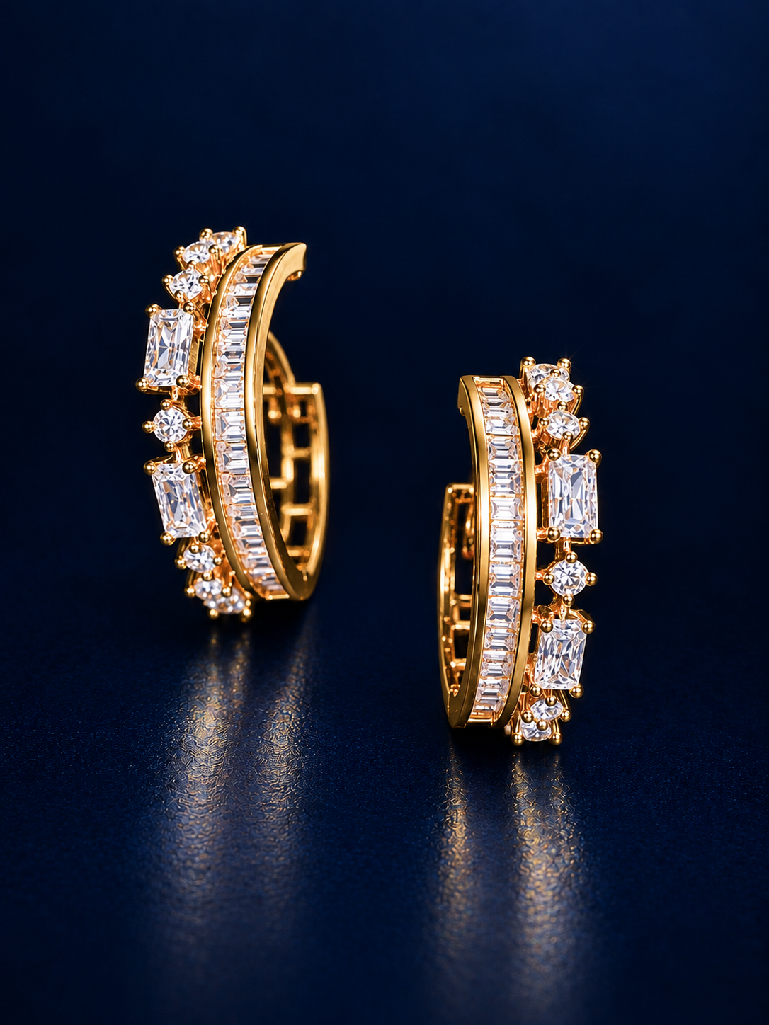 Baguette Pavé Hoops