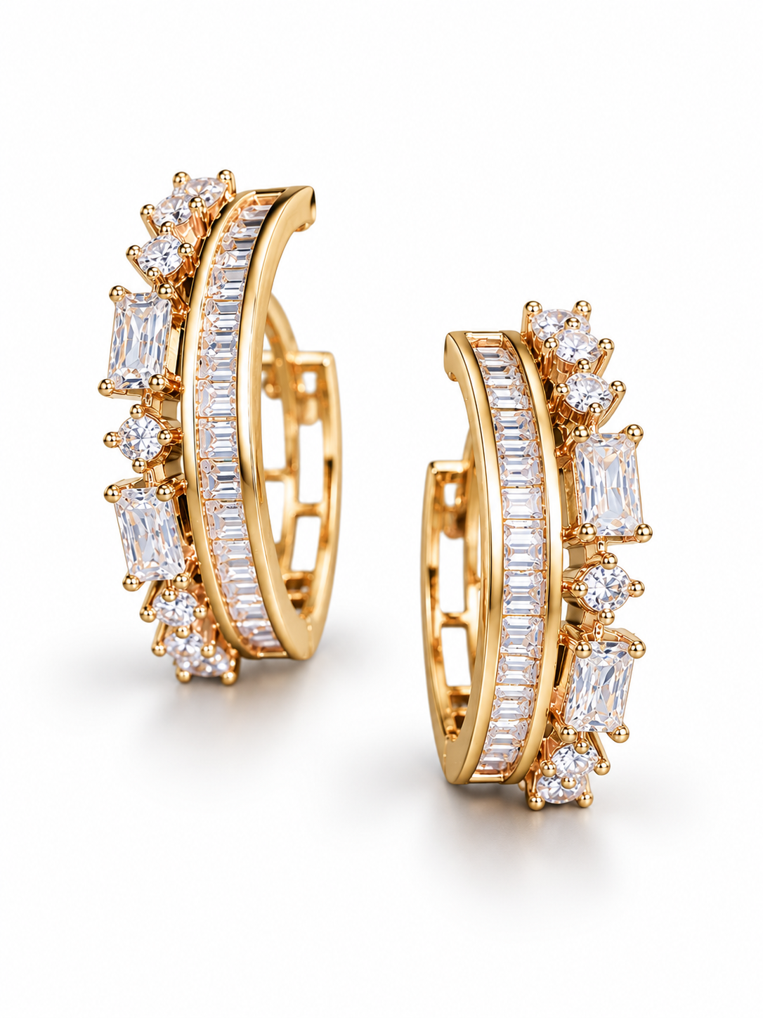 Baguette Pavé Hoops