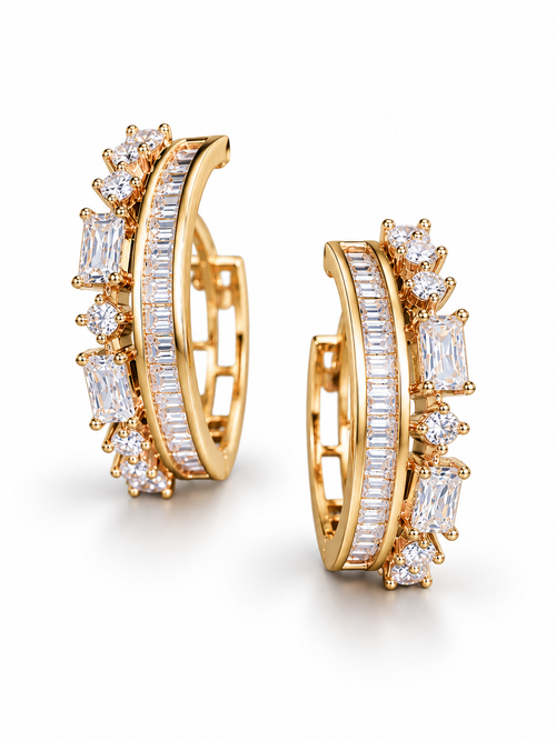 Baguette Pavé Hoops