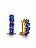 Sapphire Blue Luxe Heart CZ Huggie Hoops