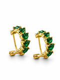 Emerald Green Luxe Heart CZ Huggie Hoops