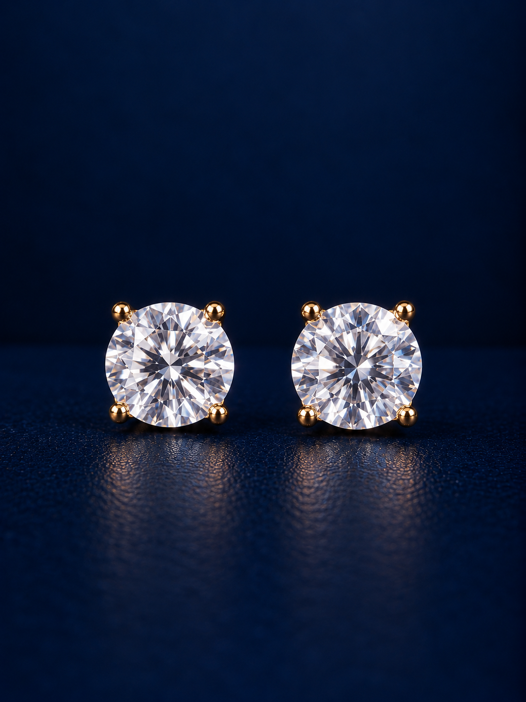 Classic Round Brilliant CZ Stud Earrings