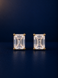 Mini Emerald-Cut Solitaire Stud Earrings