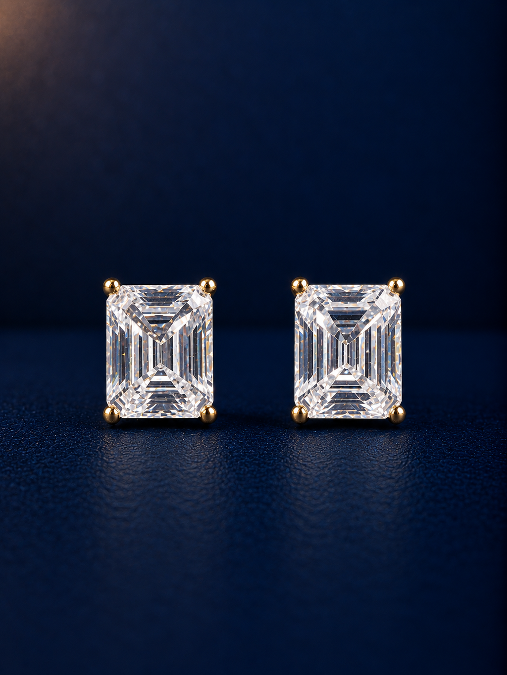 Classic Emerald-Cut CZ Stud Earrings