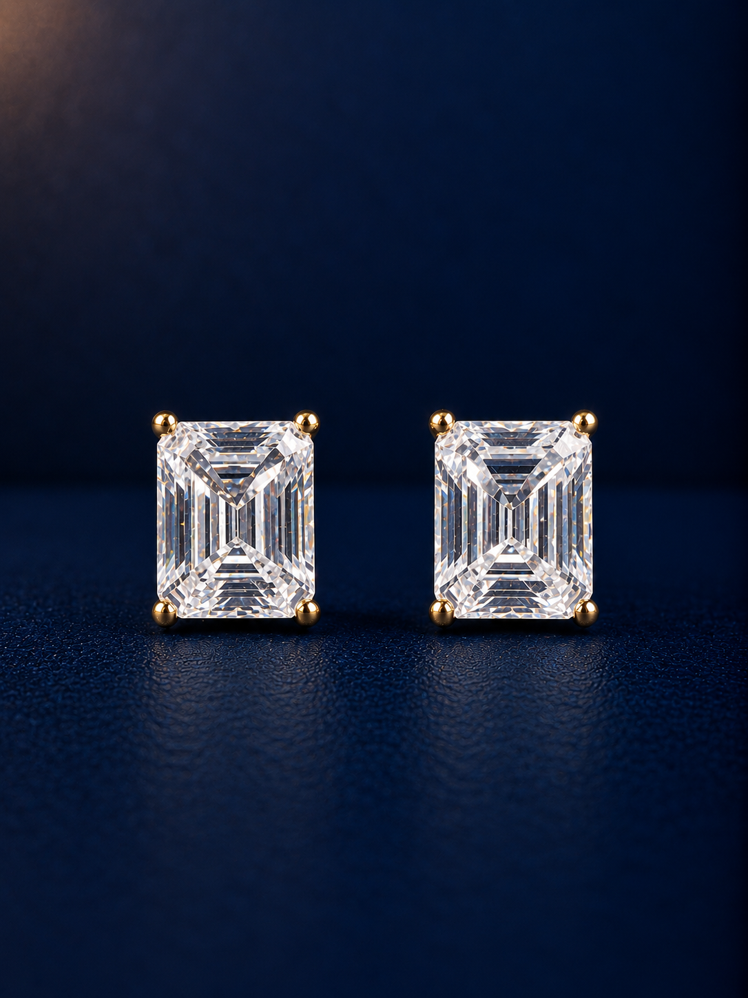 Classic Emerald-Cut CZ Stud Earrings