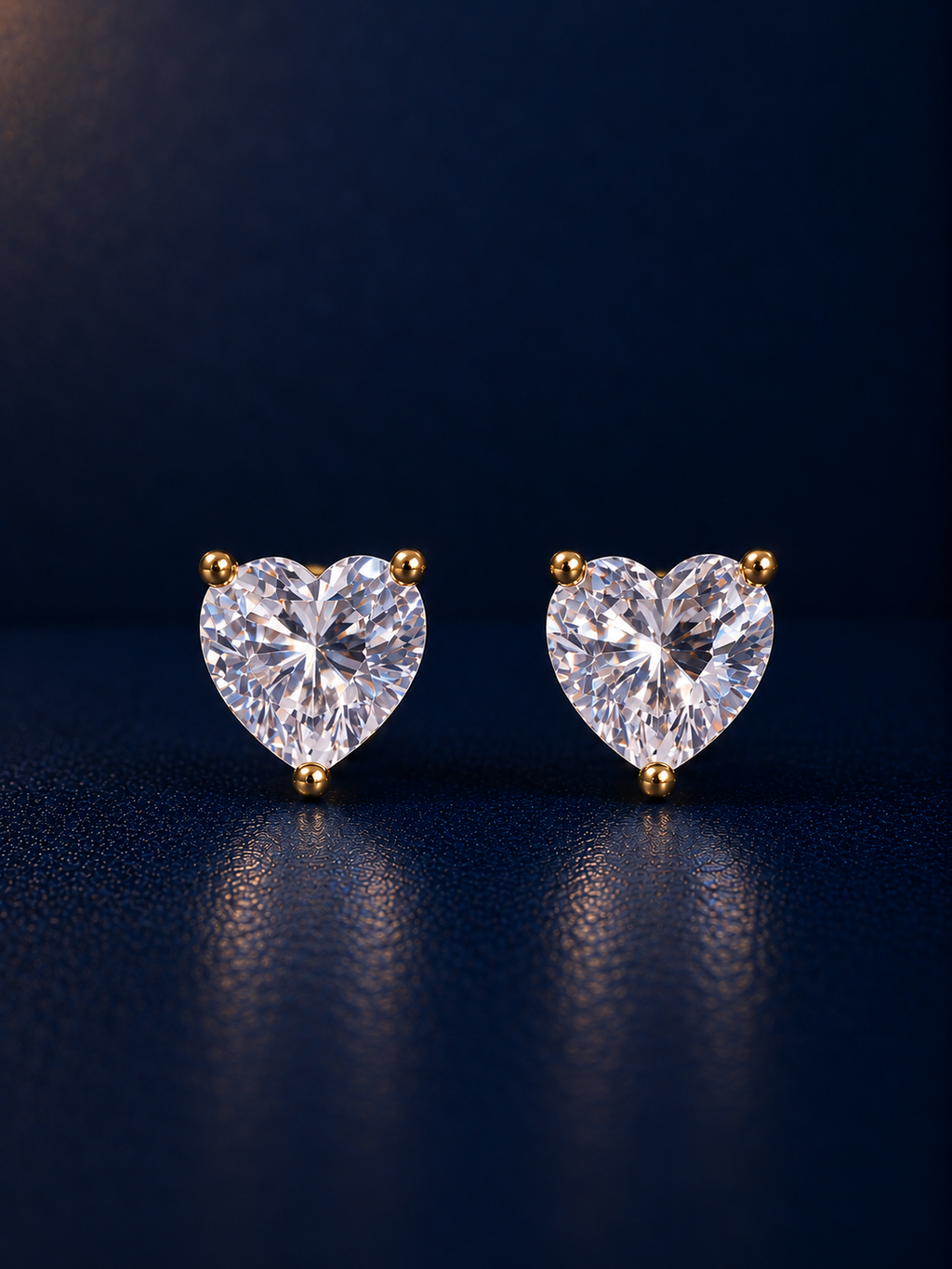 Heart Cut CZ Statement Stud Earrings