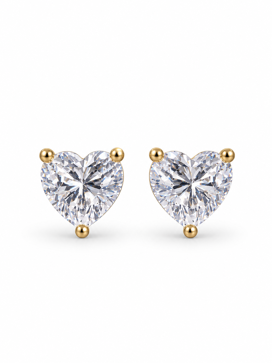 Heart Cut CZ Statement Stud Earrings