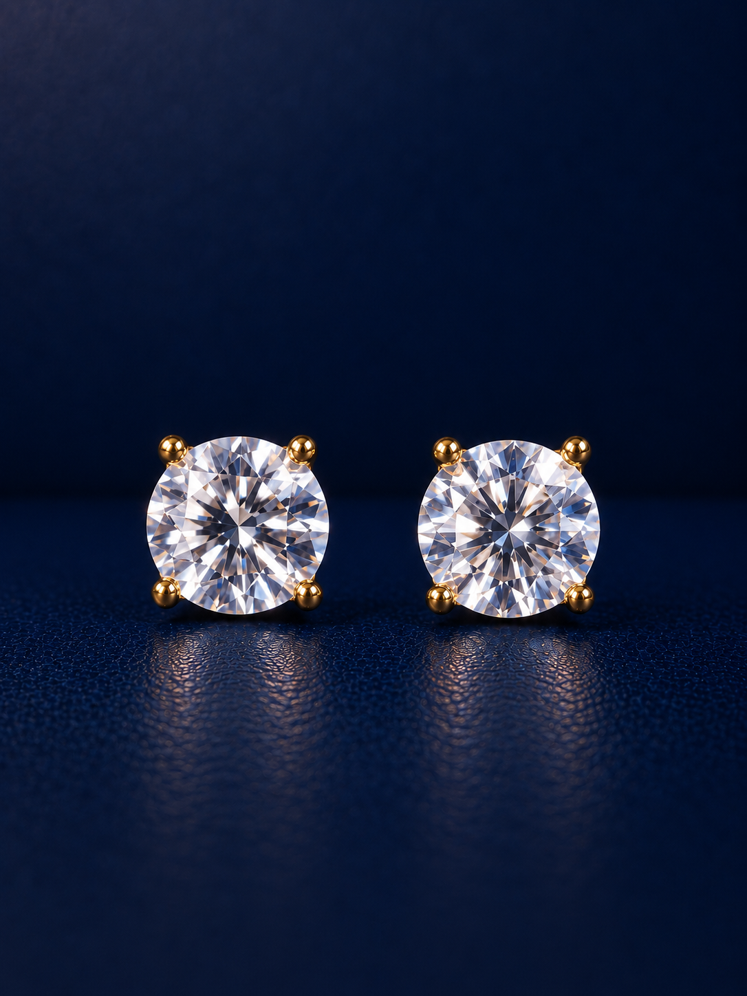 Elevated chunky Round Solitaire CZ Stud Earrings