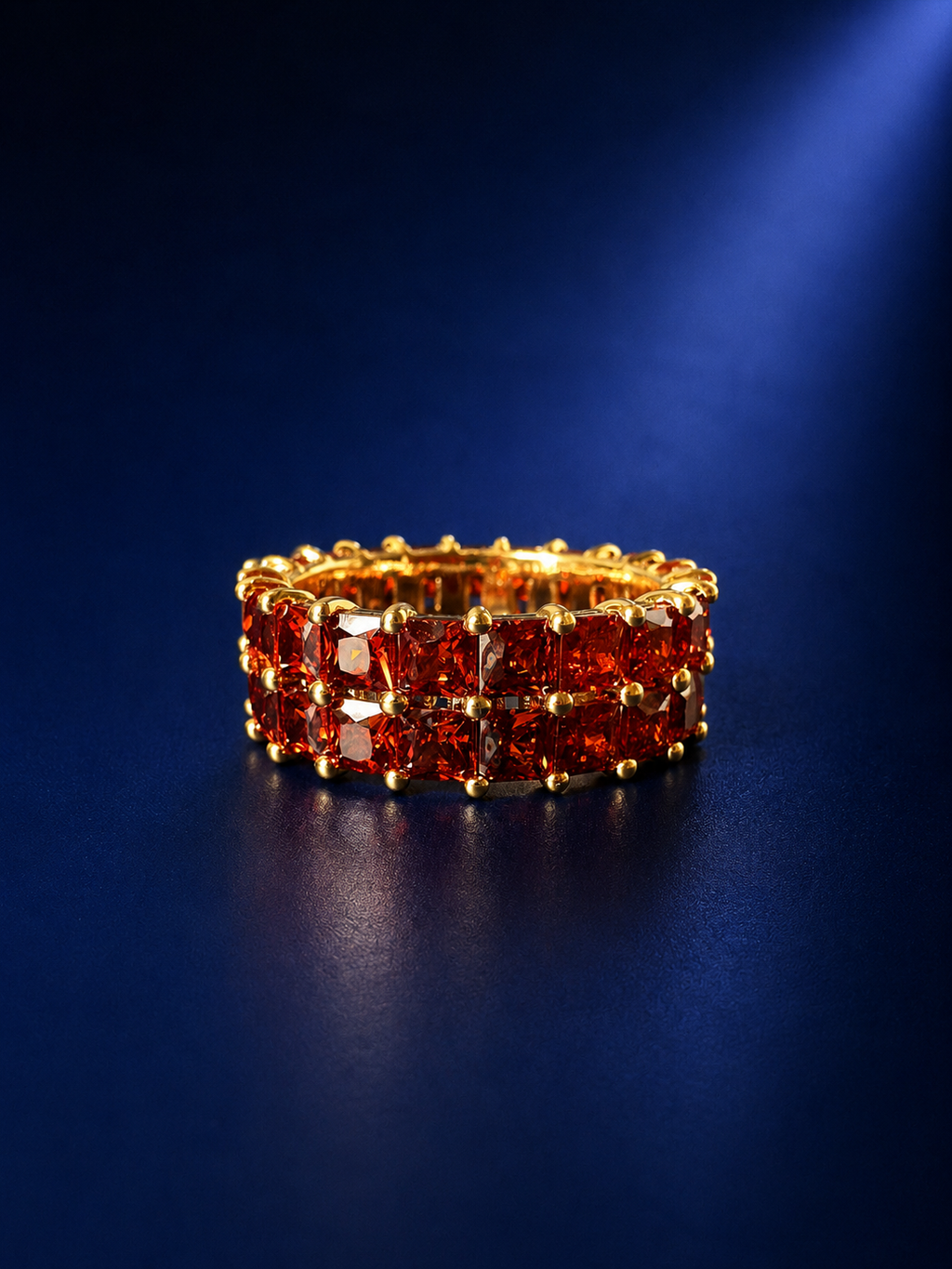 Double-Row Orange Eternity Ring