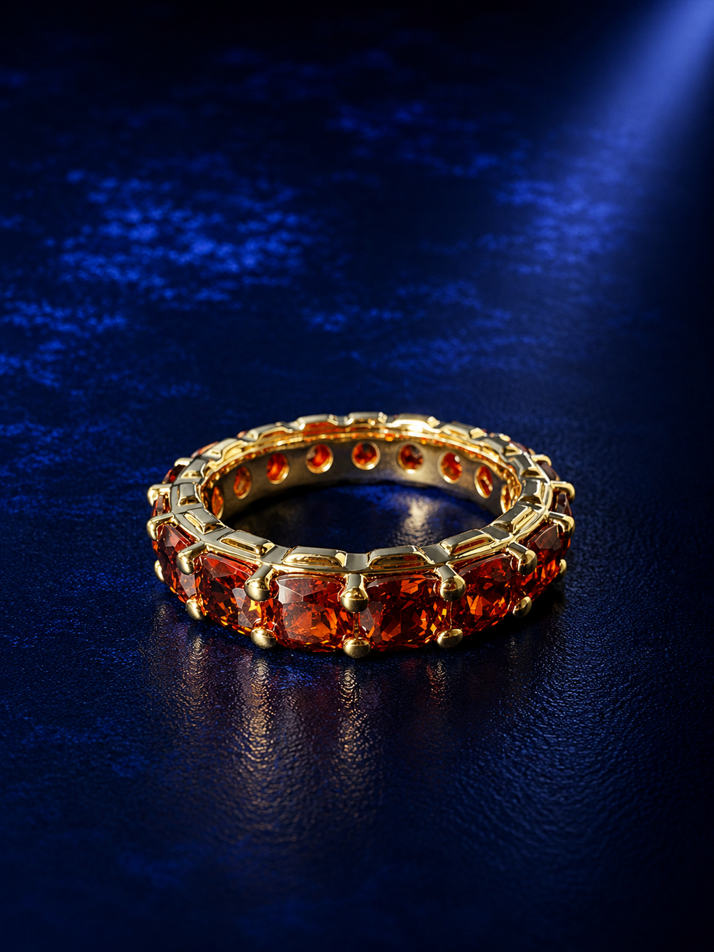 Rust Orange Double-Row Eternity Ring