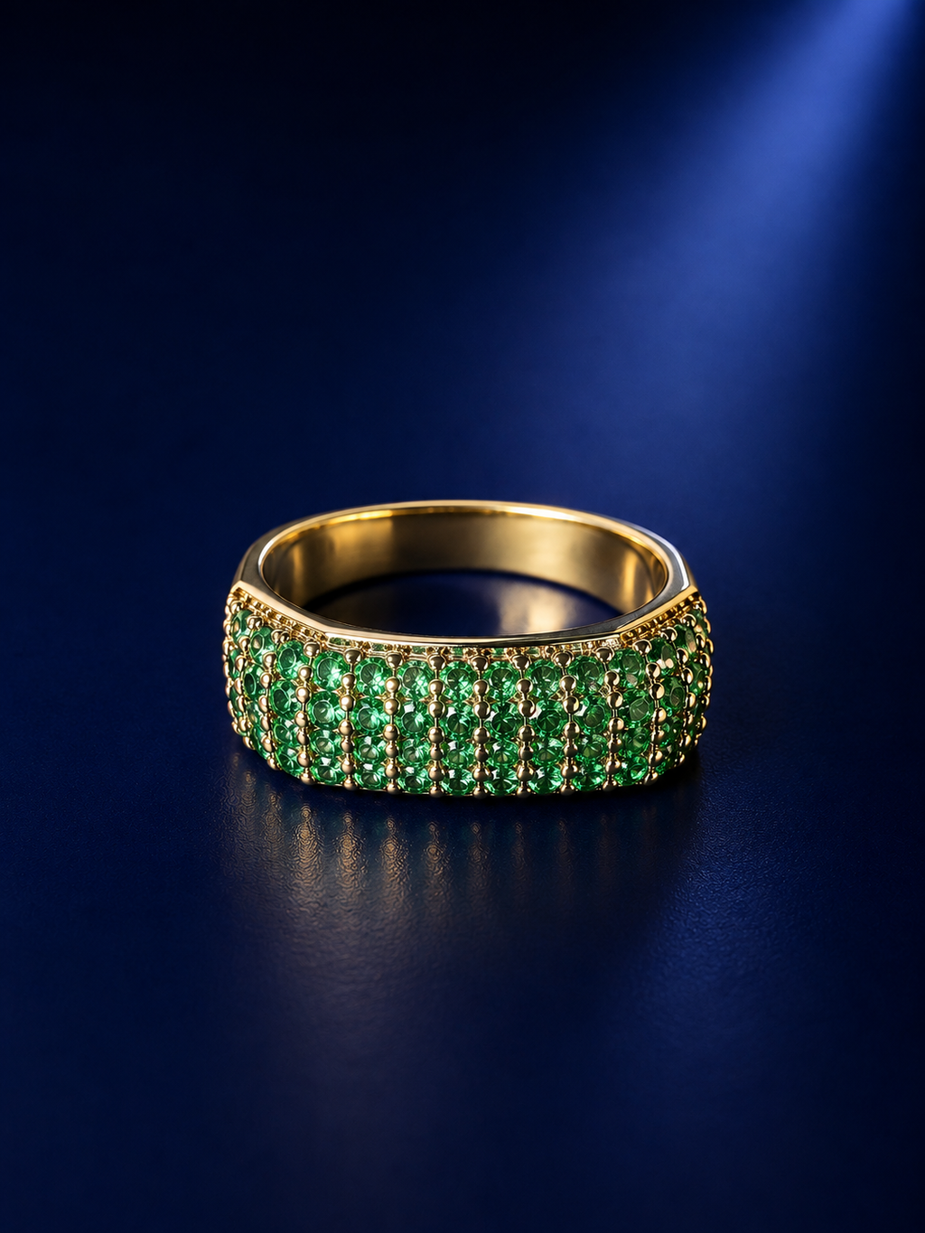 Emerald Pavé Sculptural Ring