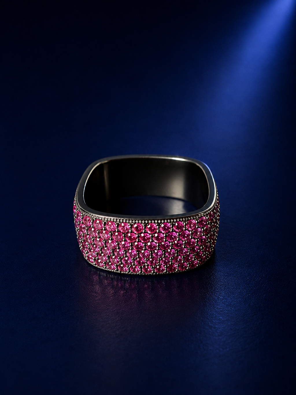 Noir Rectangular Pavé Statement Ring