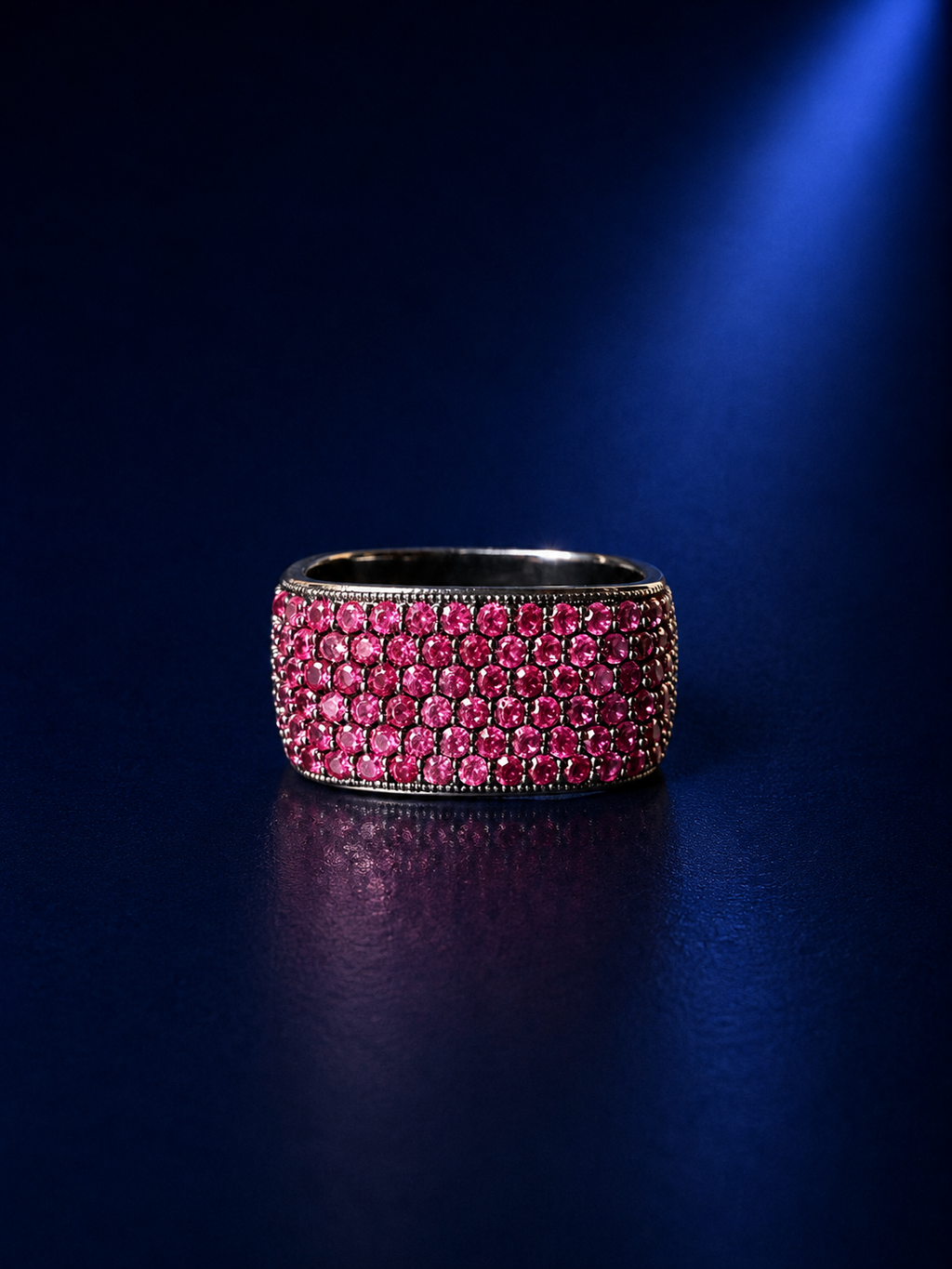 Noir Rectangular Pavé Statement Ring