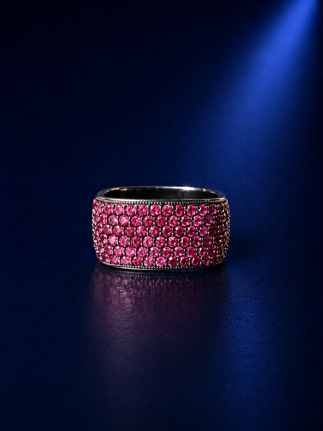 Noir Rectangular Pavé Statement Ring