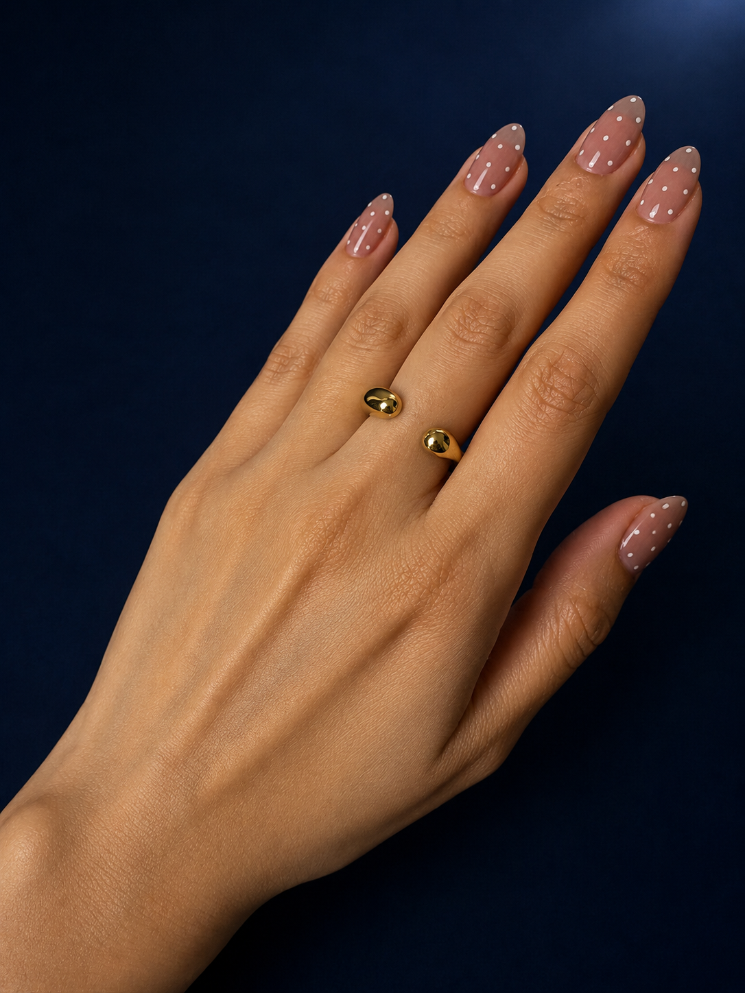 Gold Sculptural Open Cuff Statement Ring