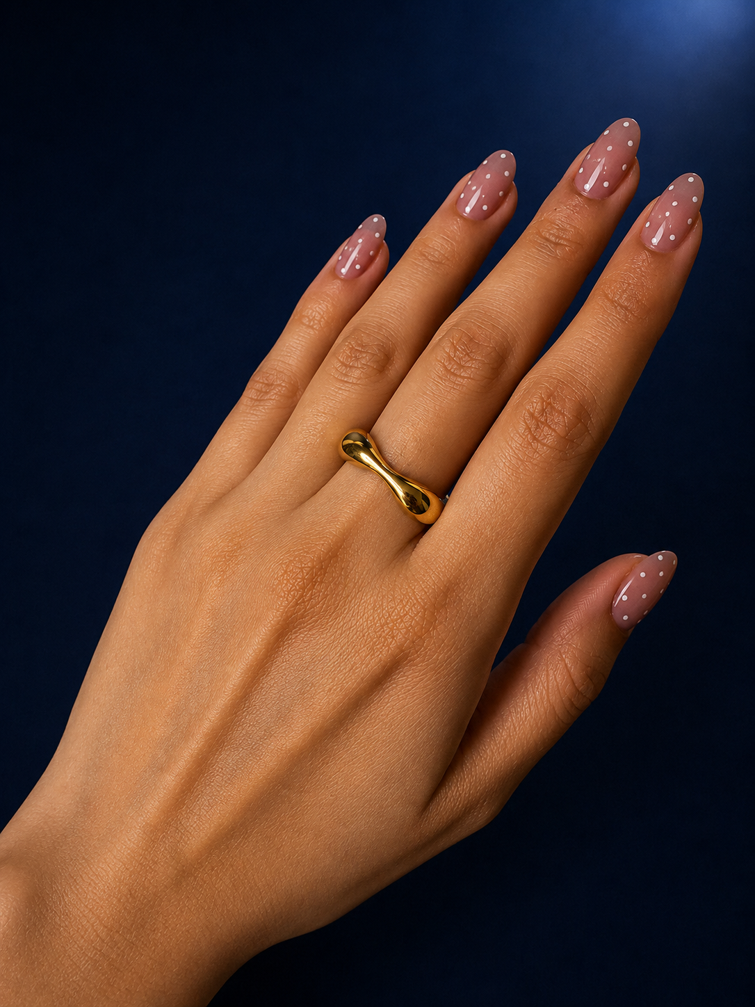 Dual metal Sculptural Open Cuff Statement Ring