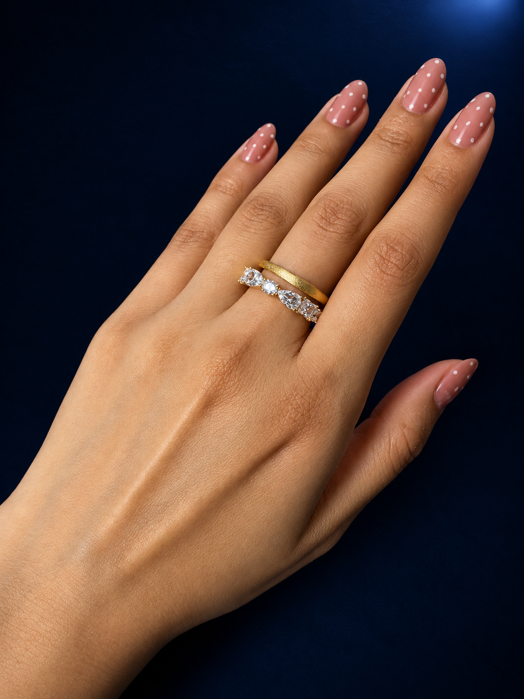 Textured Pavé Layered Ring