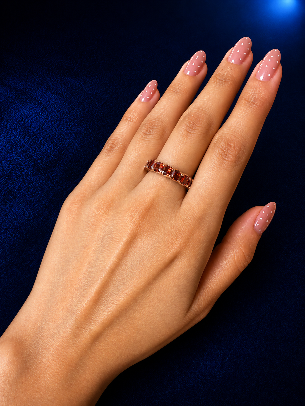 Rust Orange Double-Row Eternity Ring