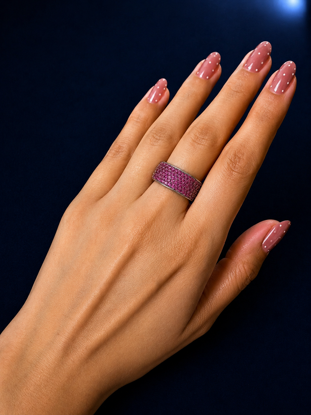 Noir Rectangular Pavé Statement Ring