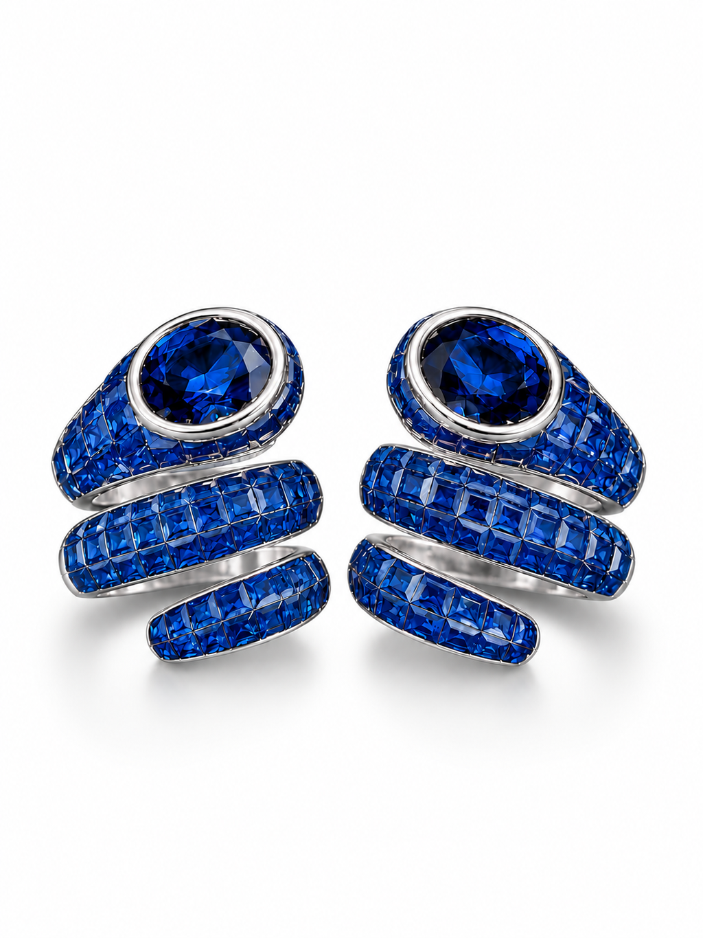 Spiral Pavé CZ Statement Stud Earrings