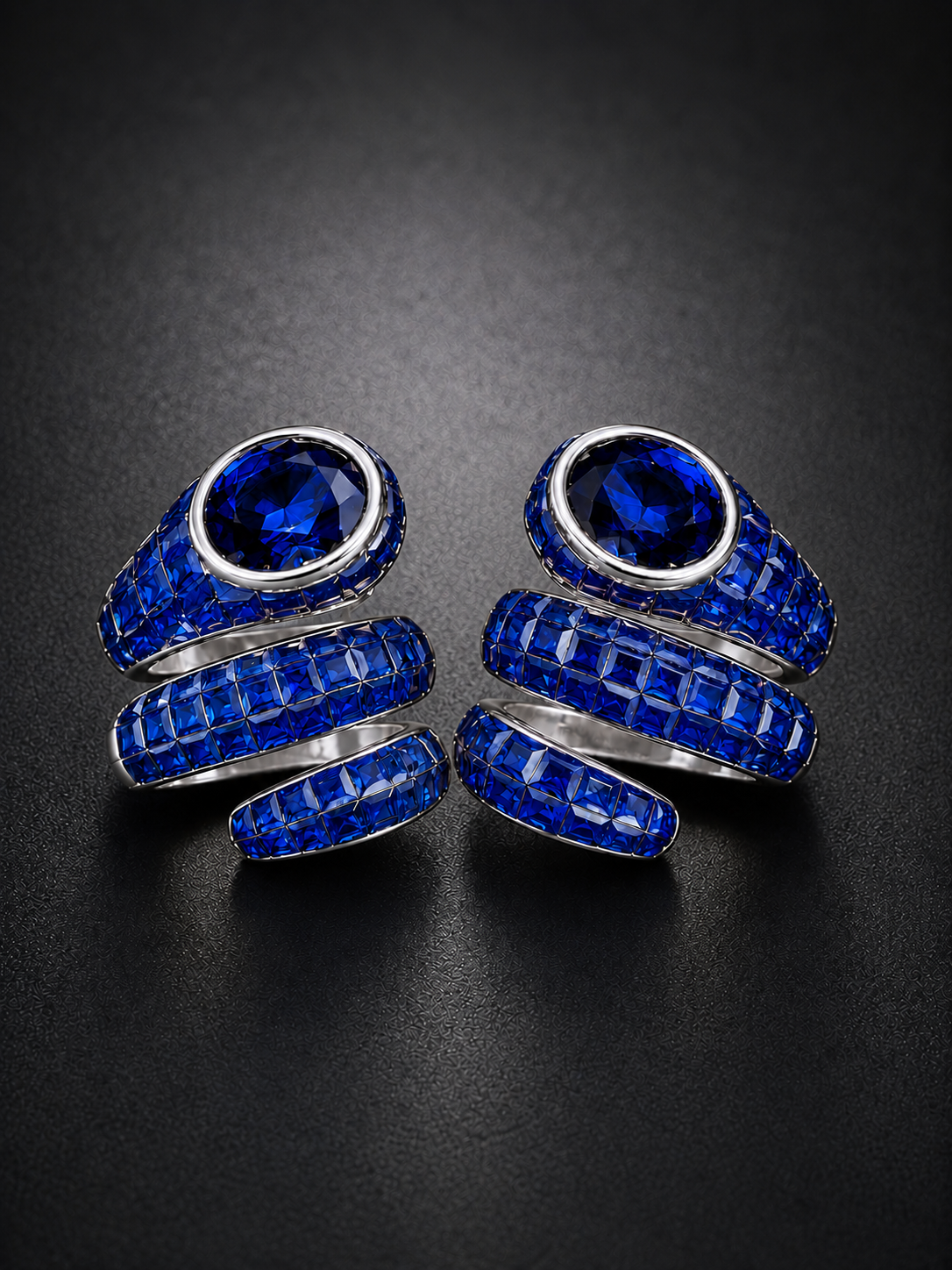 Spiral Pavé CZ Statement Stud Earrings