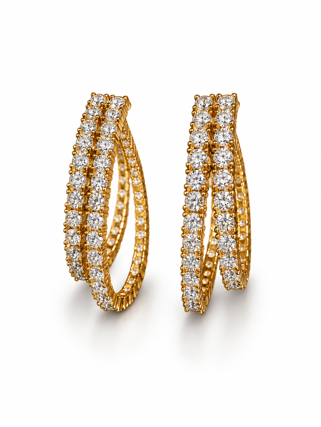 Double Row Pavé CZ Earrings