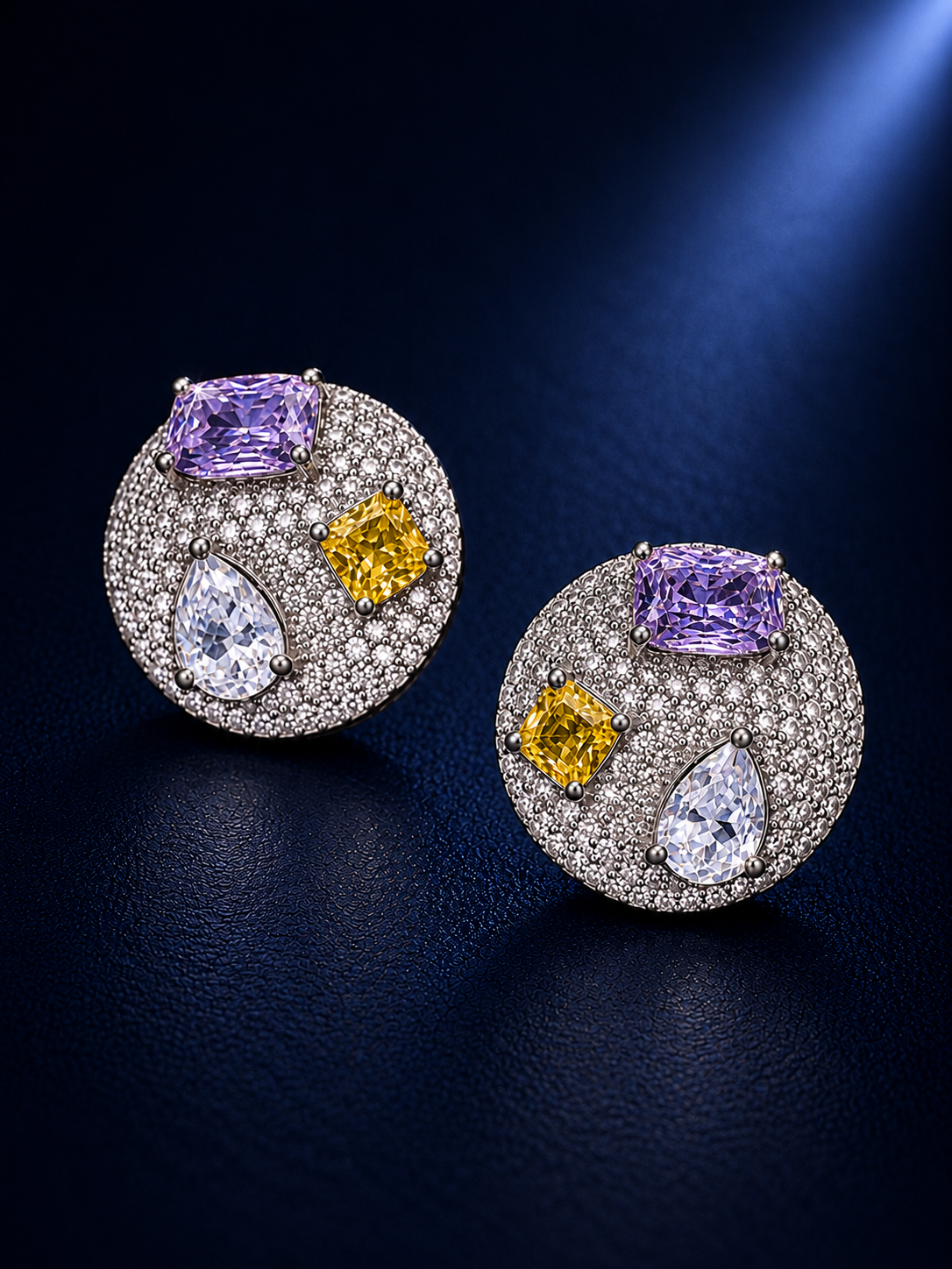 Disco Ball Pavé Statement Stud Earrings