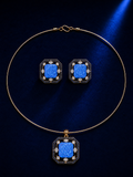 Sapphire Hasli-Inspired Necklace Set