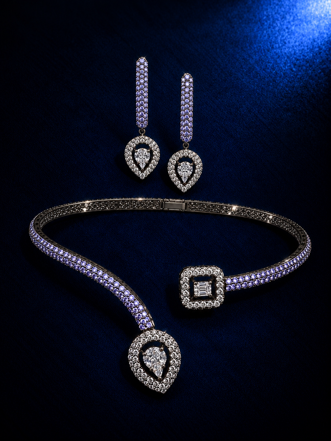 Purple Hasli-Inspired Collar Necklace Set