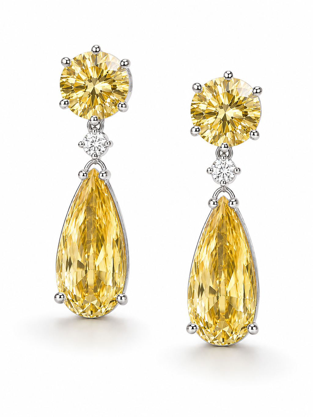 Yellow Elongated Drop Earrings