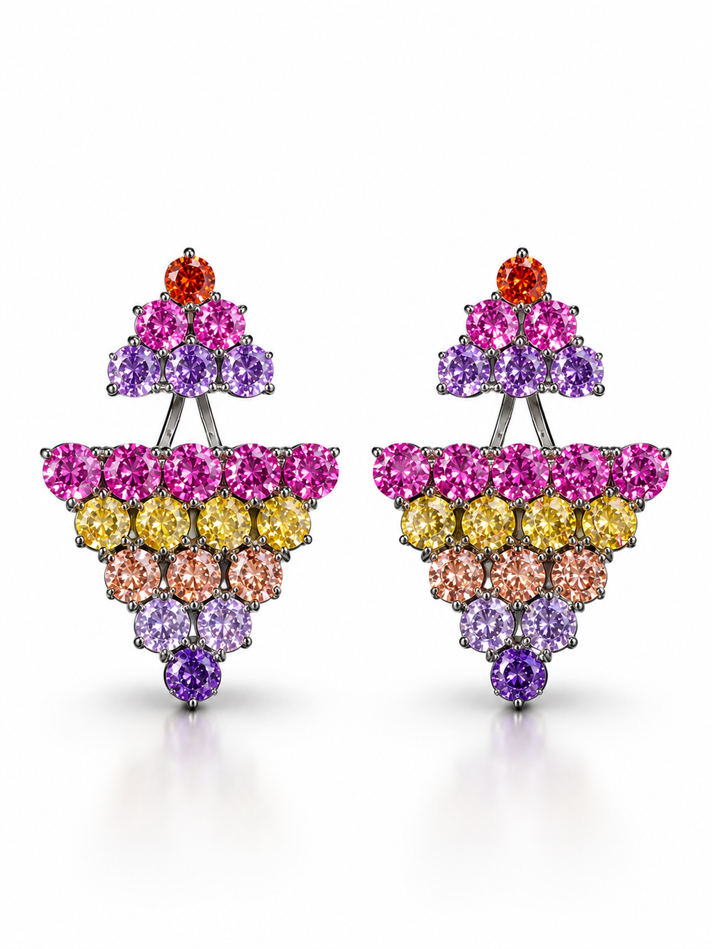 Multicolor Cluster Drop Earrings