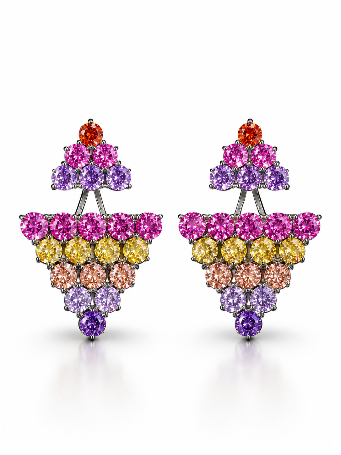 Multicolor Cluster Drop Earrings