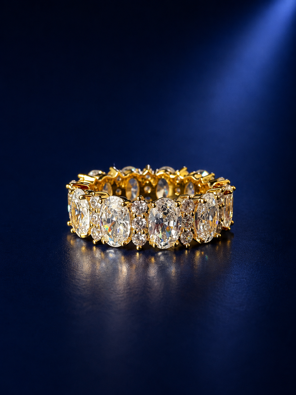 Oval CZ Eternity Band Ring