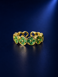 Emerald Floral Link Statement Ring