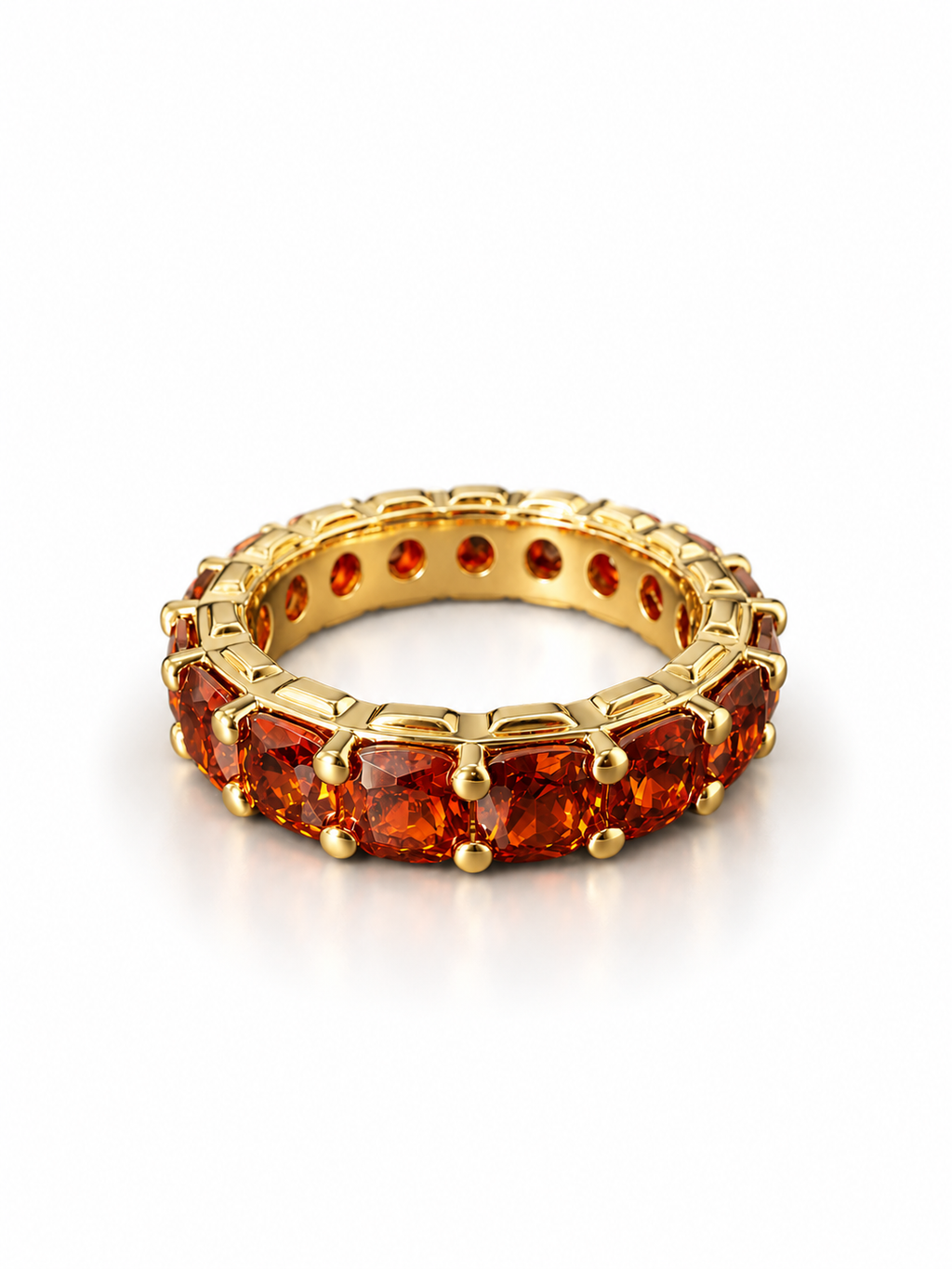 Rust Orange Double-Row Eternity Ring