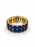 Royal Blue Double-Row Gemstone Ring
