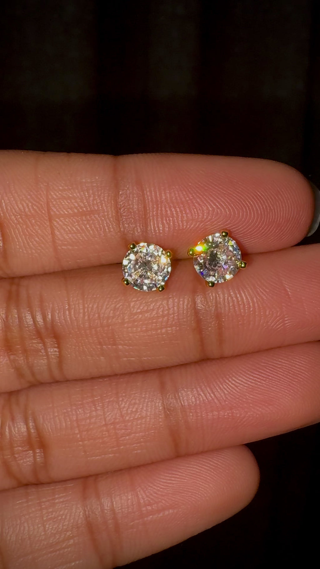 Classic Round Brilliant CZ Stud Earrings