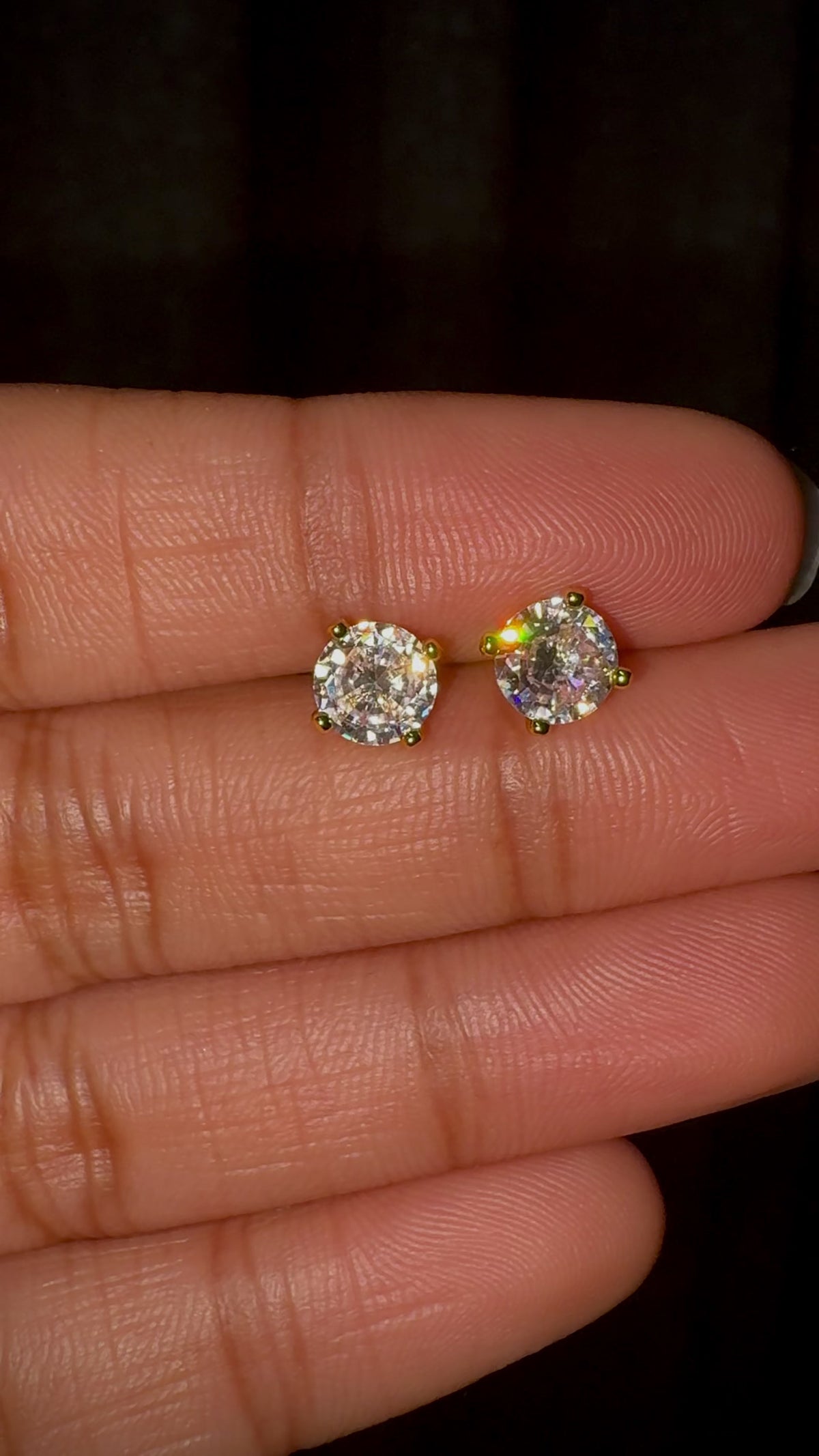 Classic Round Brilliant CZ Stud Earrings