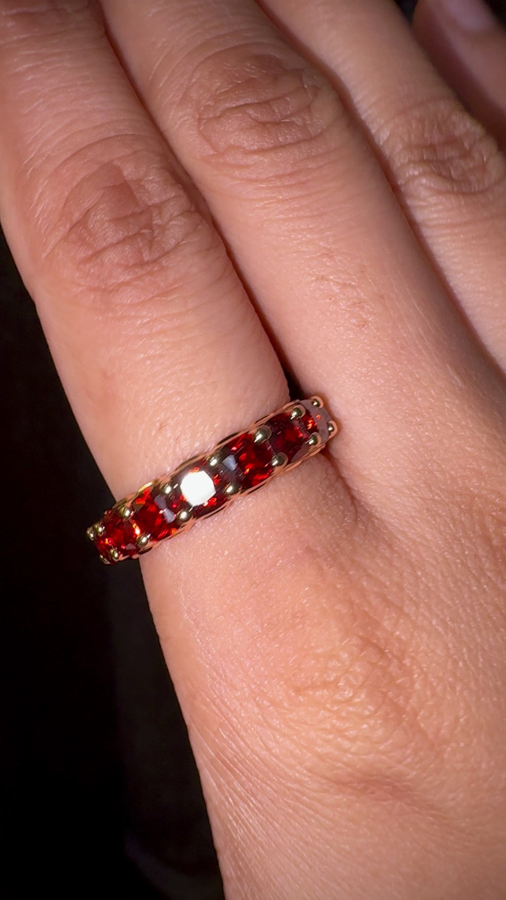 Rust Orange Double-Row Eternity Ring