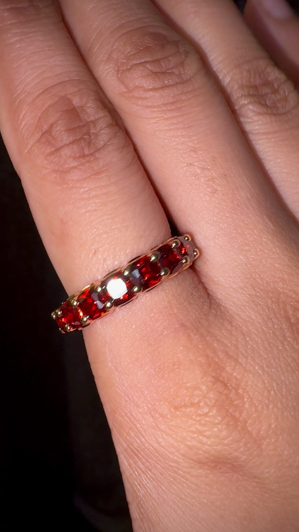 Rust Orange Double-Row Eternity Ring