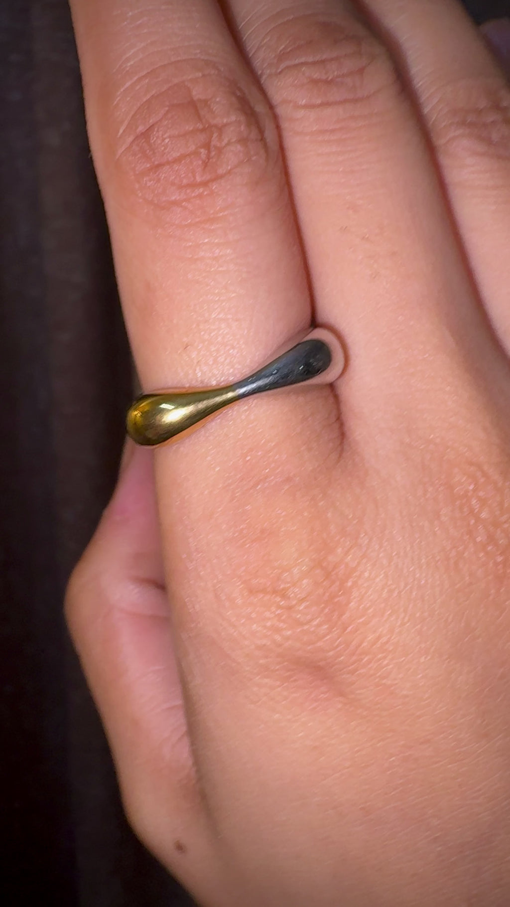 Gold Sculptural Open Cuff Statement Ring