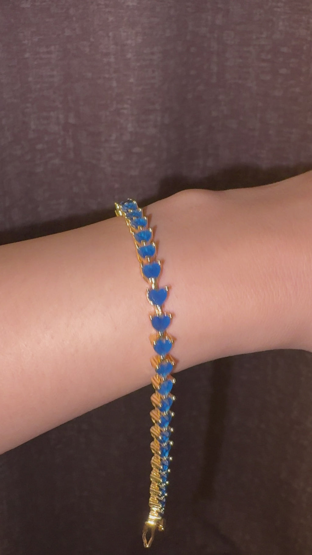 Midnight Heart Tennis Bracelet