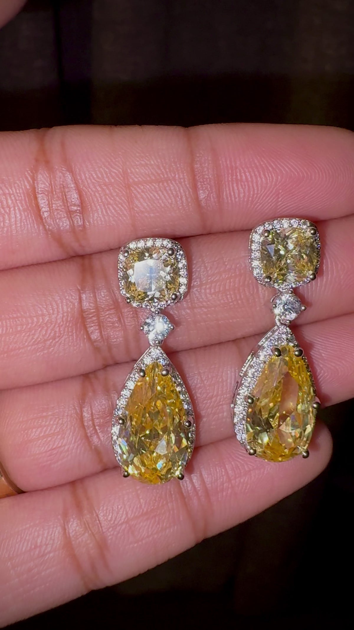 Aurelia Yellow Teardrop Earrings