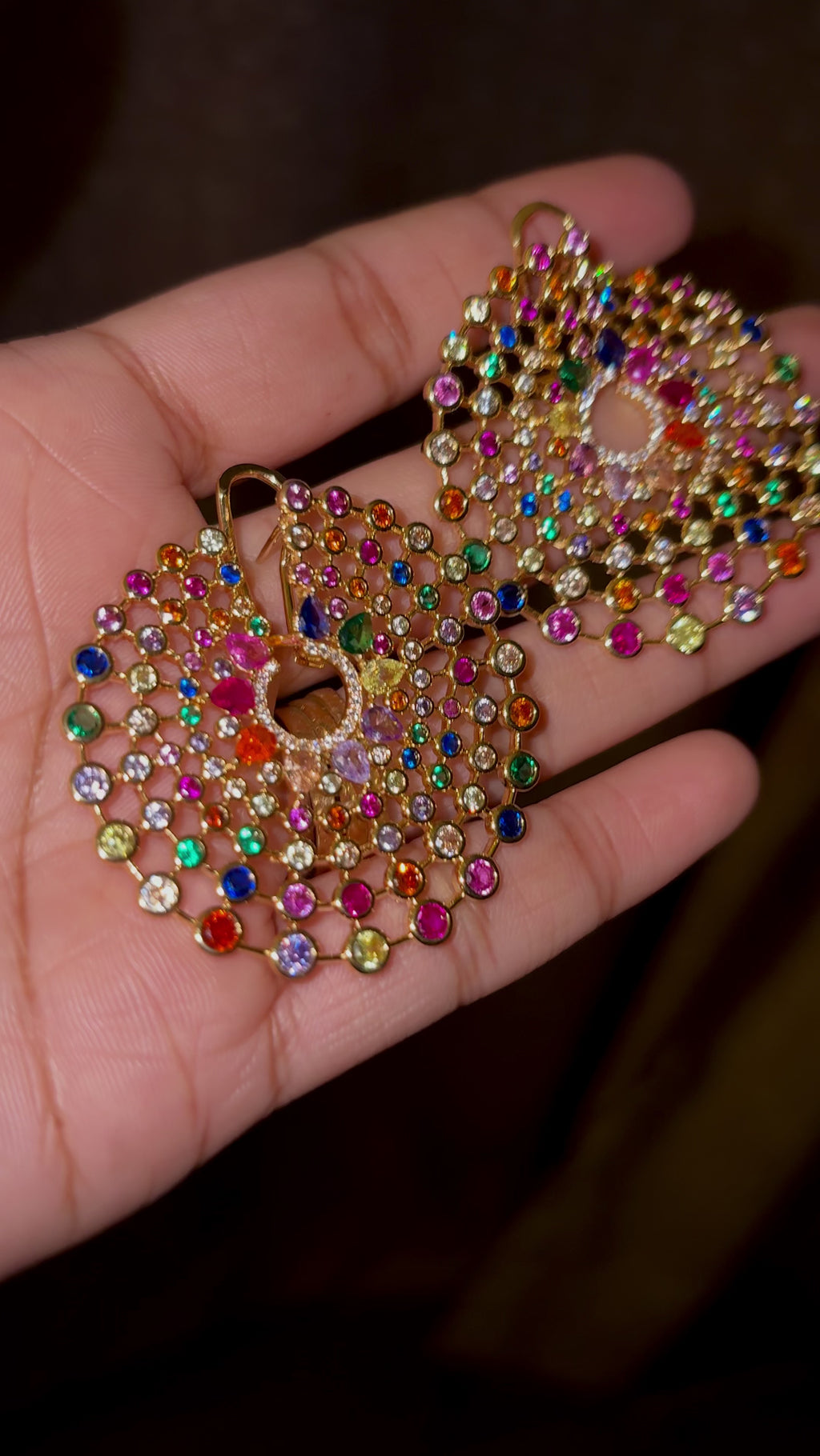 Multicolor Mandala Statement Earrings