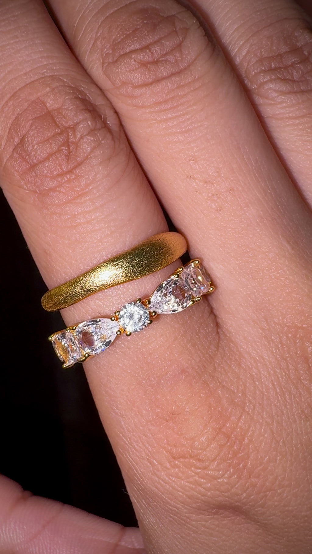 Textured Pavé Layered Ring